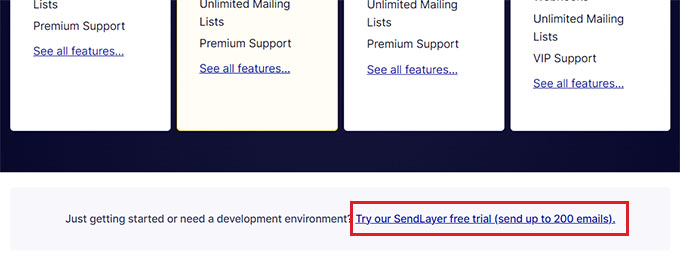 Fare clic sul collegamento per avviare la prova gratuita di SendLayer Click on the link to start free SendLayer trial
