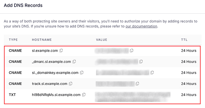 Aggiungi record DNS Add DNS records