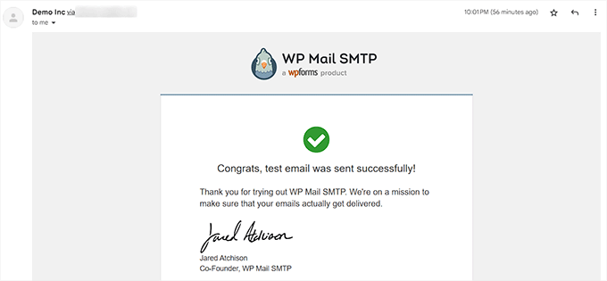 Prova l'anteprima dell'e-mail Test email preview