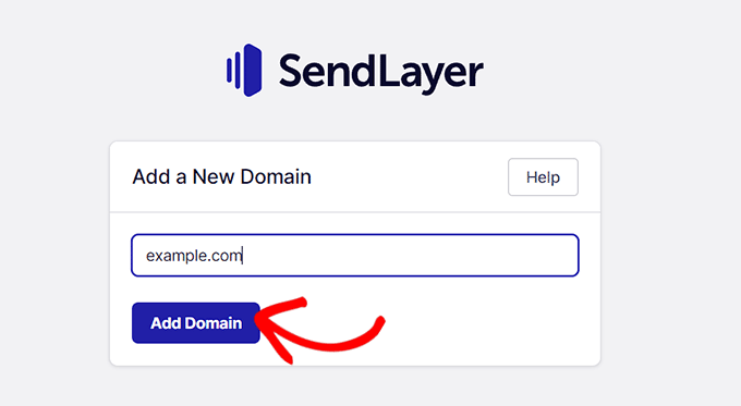 Aggiungi il tuo nome di dominio per collegarlo a SendLayer Add your domain name to connect it with SendLayer