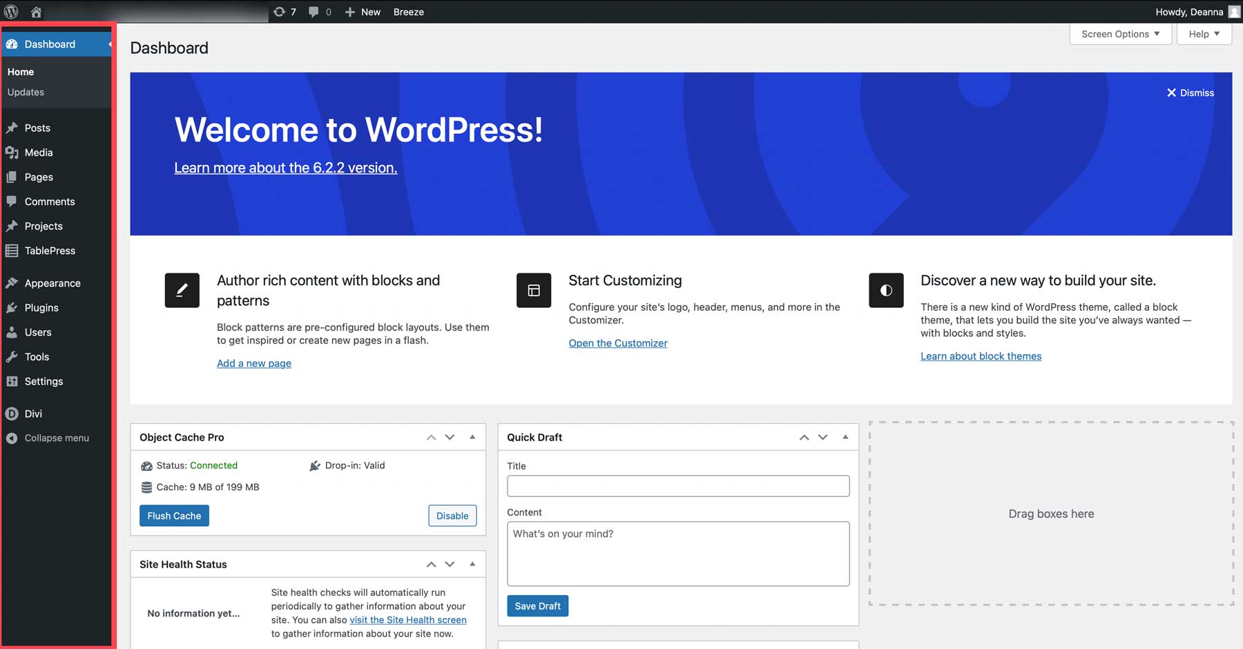 Painel WordPress
