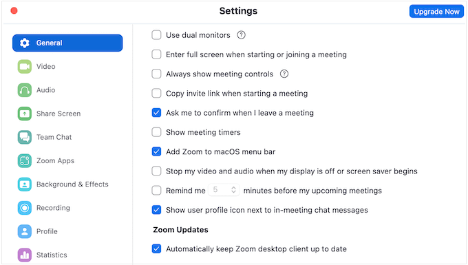 Paramètres vidéo avancés de Zoom Zoom's advanced video settings
