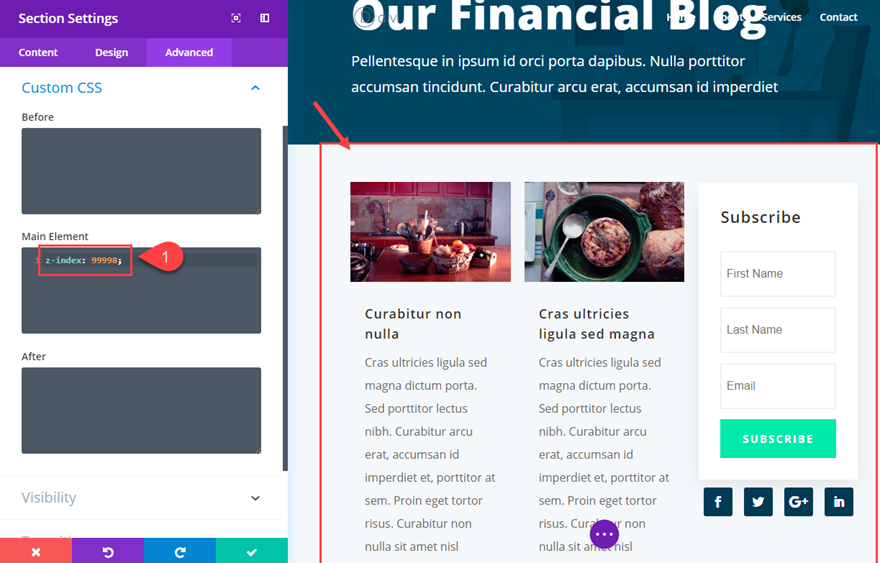 diviページ要素スティッキー
