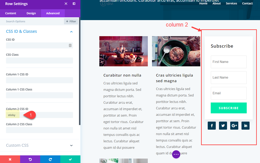 diviページ要素スティッキー