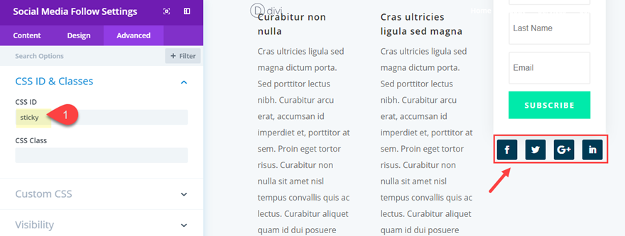 diviページ要素スティッキー
