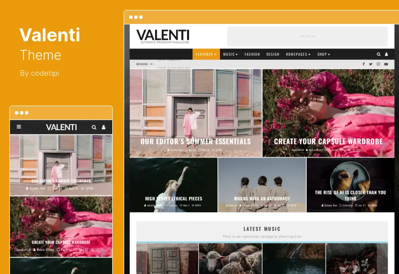Motyw Valenti - Motyw WordPress z magazynu HD Review News