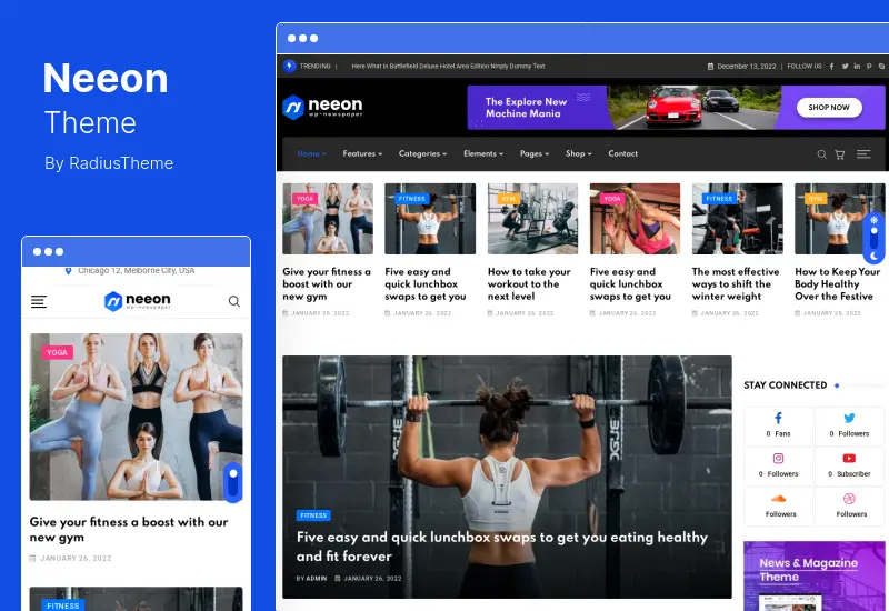 Motyw Neeon - motyw WordPress dla magazynu aktualności