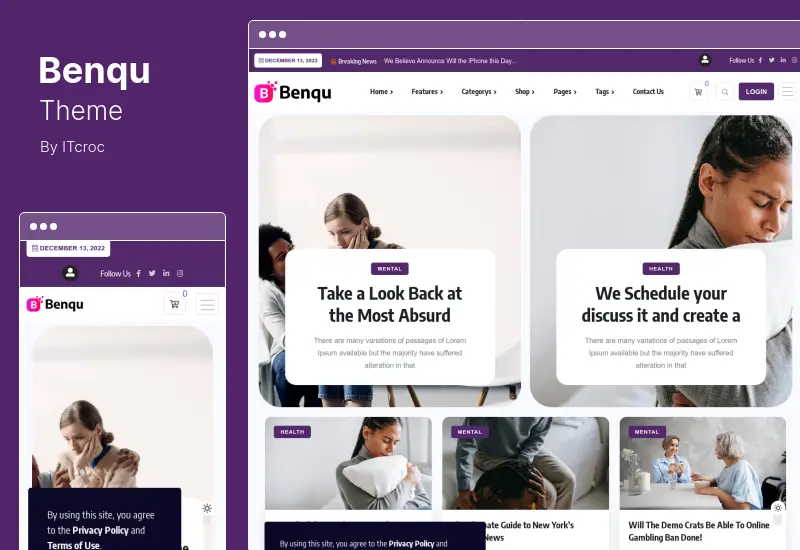 Motyw Benqu — motyw WordPress dla magazynu informacyjnego