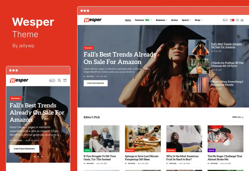 Tema Wesper - Tema WordPress per blog e riviste
