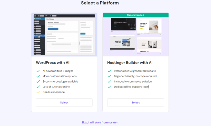 选择平台 Select a platform