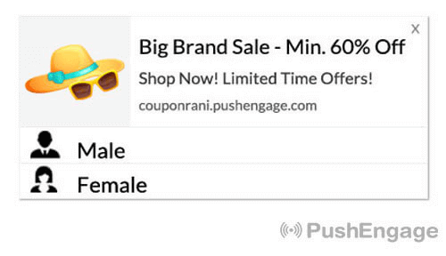 Coinvolgenti icone dei pulsanti CTA di notifica push