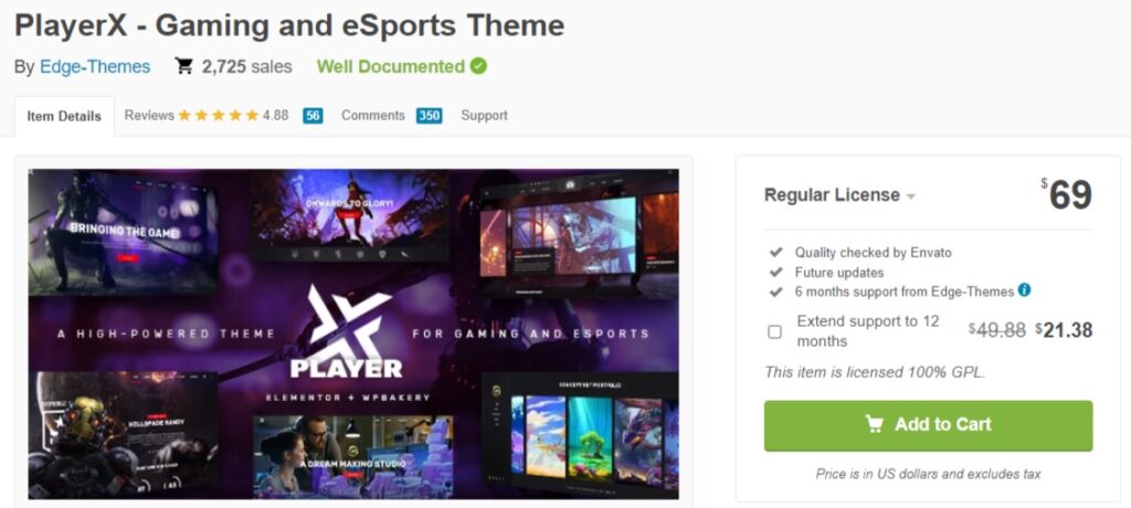 playerx ゲームの wordpress テーマ