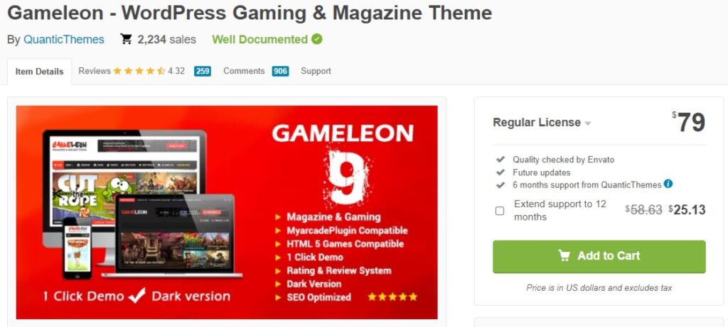 tema wordpress game gameleon