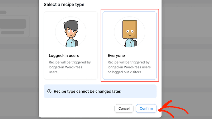 Como criar uma receita para todos os usuários How to create a recipe for all users