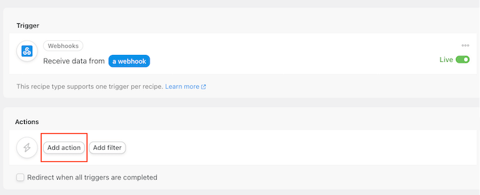 Adicionando ações a uma receita automatizada no Uncanny Automator Adding actions to an automated recipe in Uncanny Automator