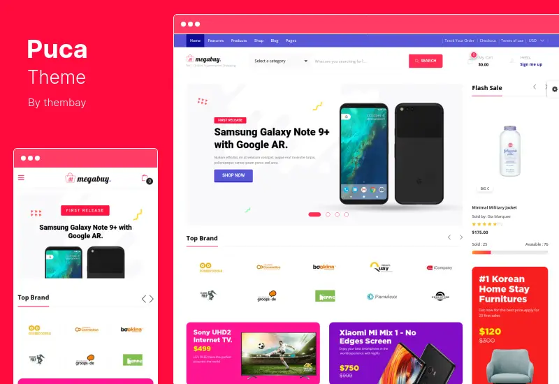 موضوع Puca - موضوع WooCommerce المحسّن للجوال