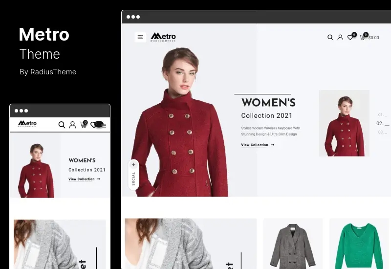 موضوع مترو - الحد الأدنى من موضوع WooCommerce WordPress