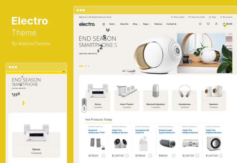 الموضوع الكهربائي - موضوع WooCommerce لمتجر الإلكترونيات