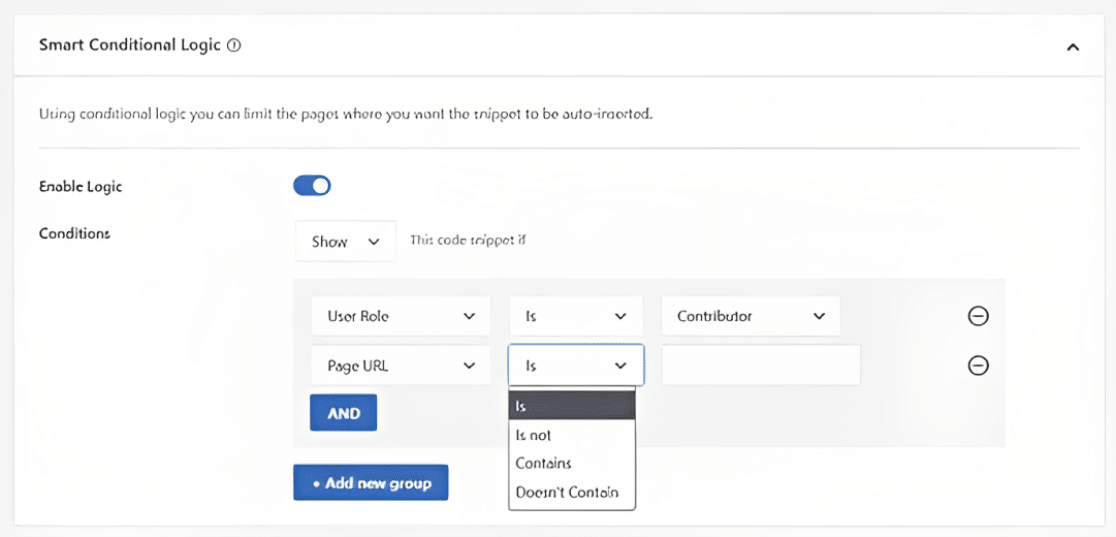 Smart Conditional Logic WPCode