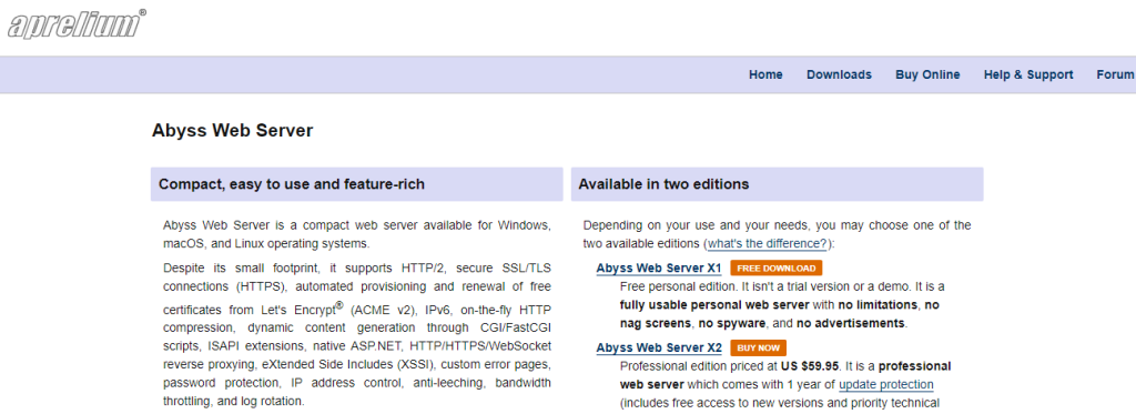 server web dell'abisso