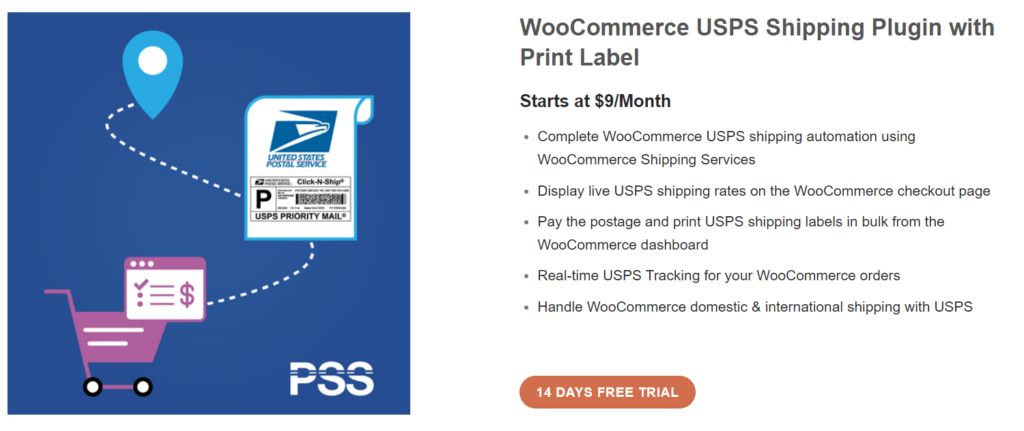 带打印标签的 WooCommerce USPS 运输插件