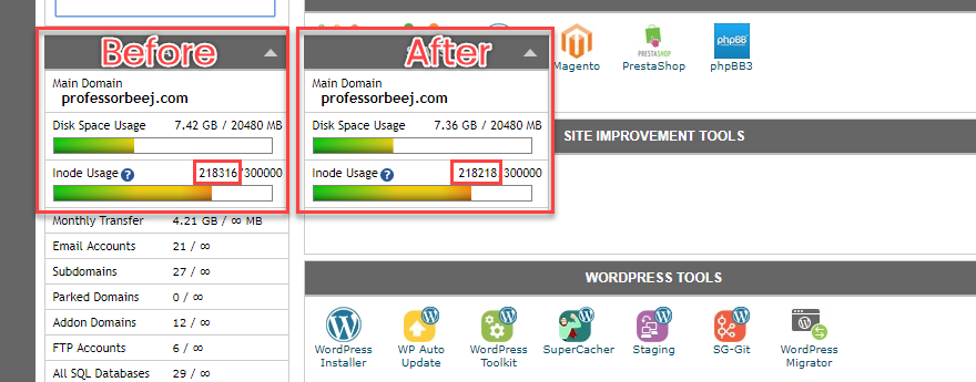 如何失敗的 inode 使用