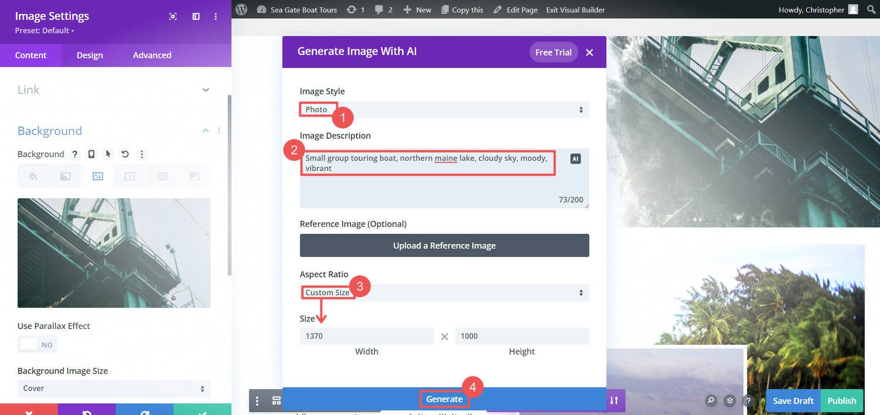 Divi AI 页面构建 - 步骤 7-10