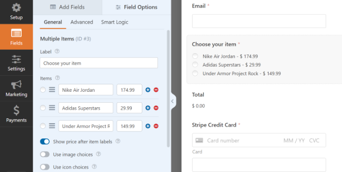自定義 Stripe 付款表單中的表單字段 Customize form field in stripe payment form