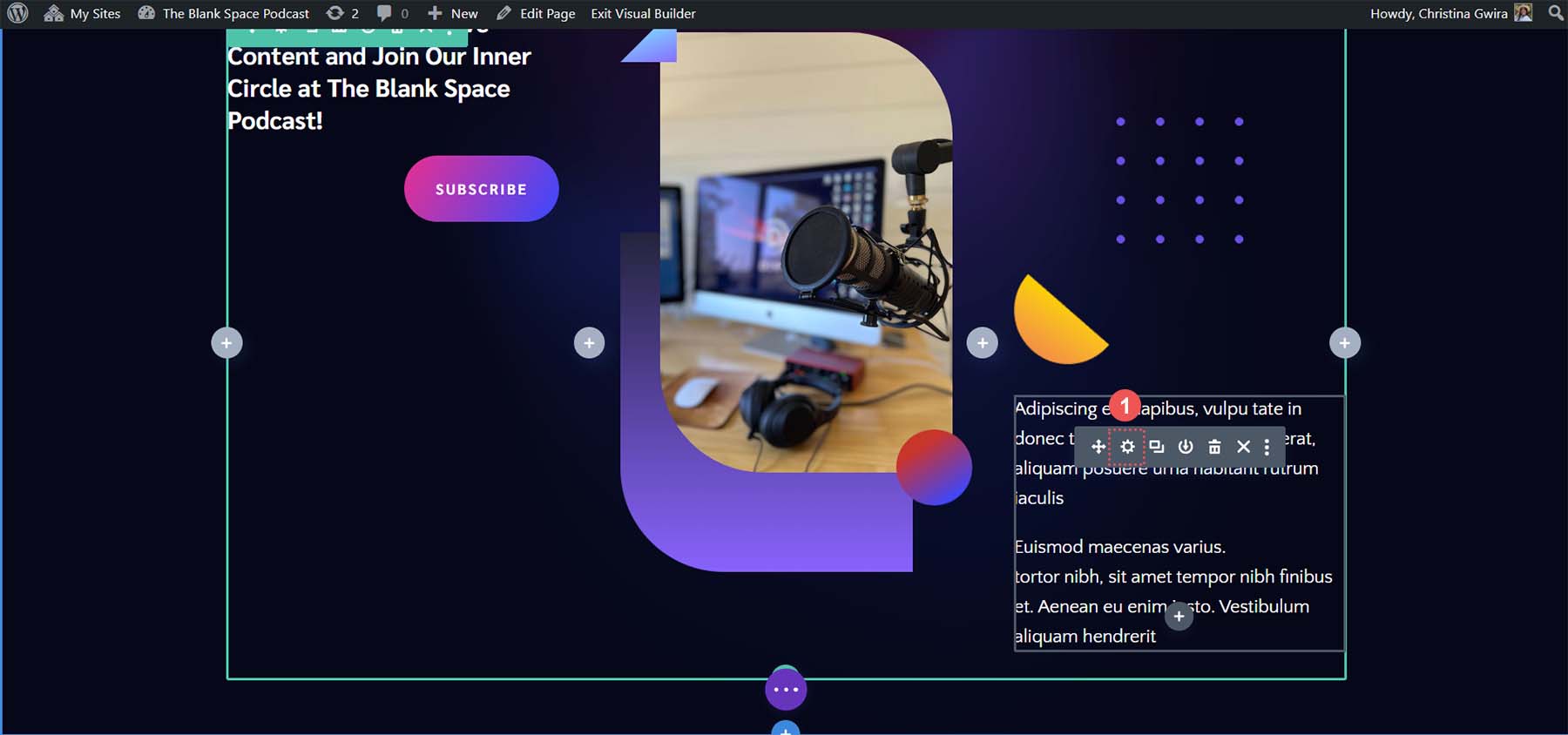 Editați modul de text al celui de-al doilea erou al secțiunii
