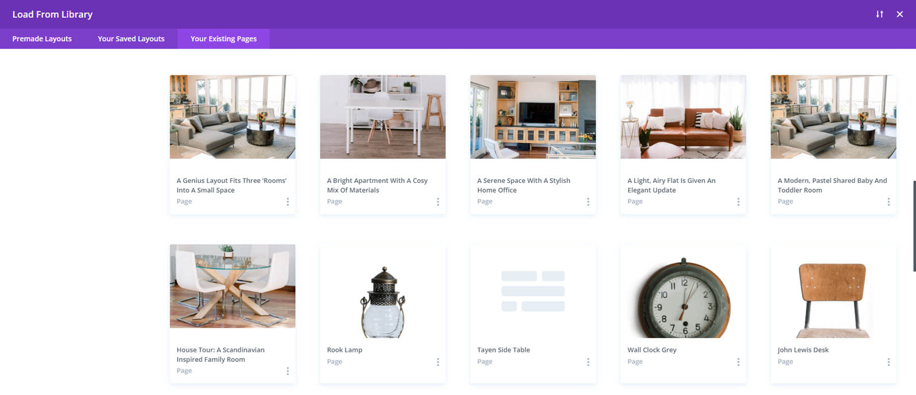 Magazin de mobilă Divi WooCommerce Theme Pagini