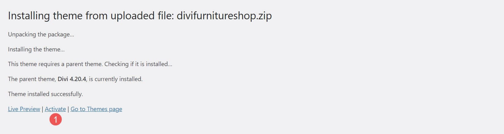 Instalarea temei Divi WooCommerce pentru magazin de mobilă