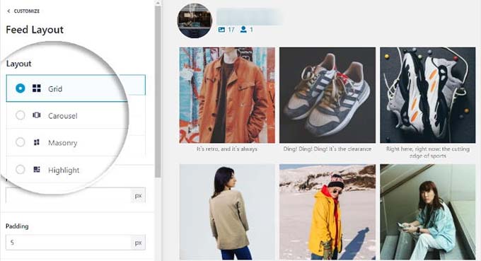 Choisissez une présentation de flux Choose a feed layout