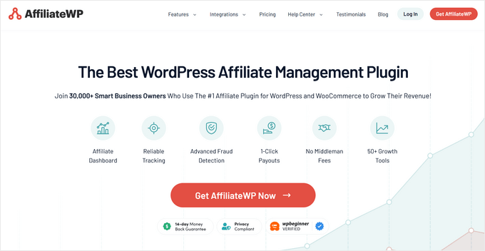 Site Web d'affiliationWP AffiliateWP website