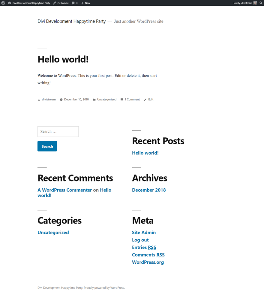 Twenty Nineteen 2019 Tema predefinito