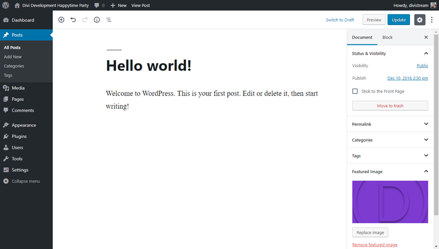 Twenty Nineteen 2019 Tema predefinito