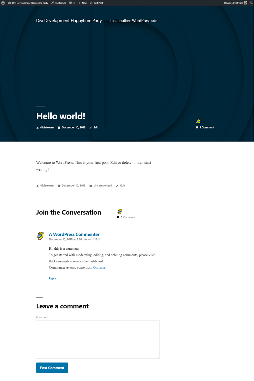 Twenty Nineteen 2019 Tema predefinito