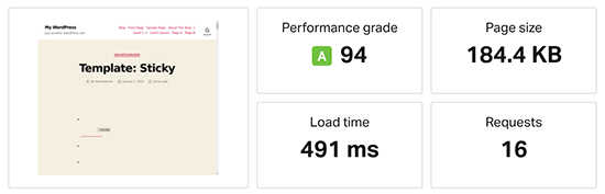 SiteGround hız testi sonucu SiteGround speed test result