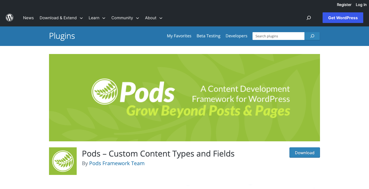 Pods - Custom Content Types and Fields