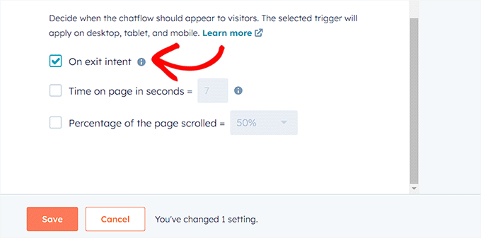 選擇聊天機器人的觸發器 Choose a trigger for chatbot