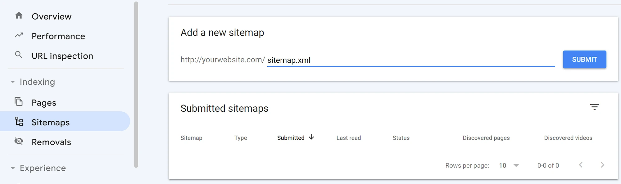 Search Console にサイトマップを送信します。