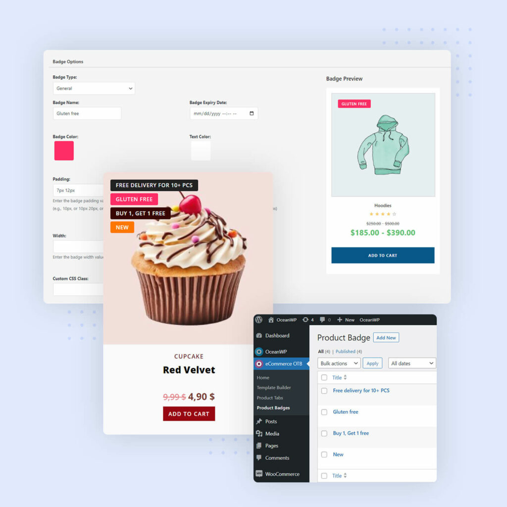 Cree insignias de productos personalizadas para WooCommerce para aumentar sus ventas con OceanWP Product Badges Manager