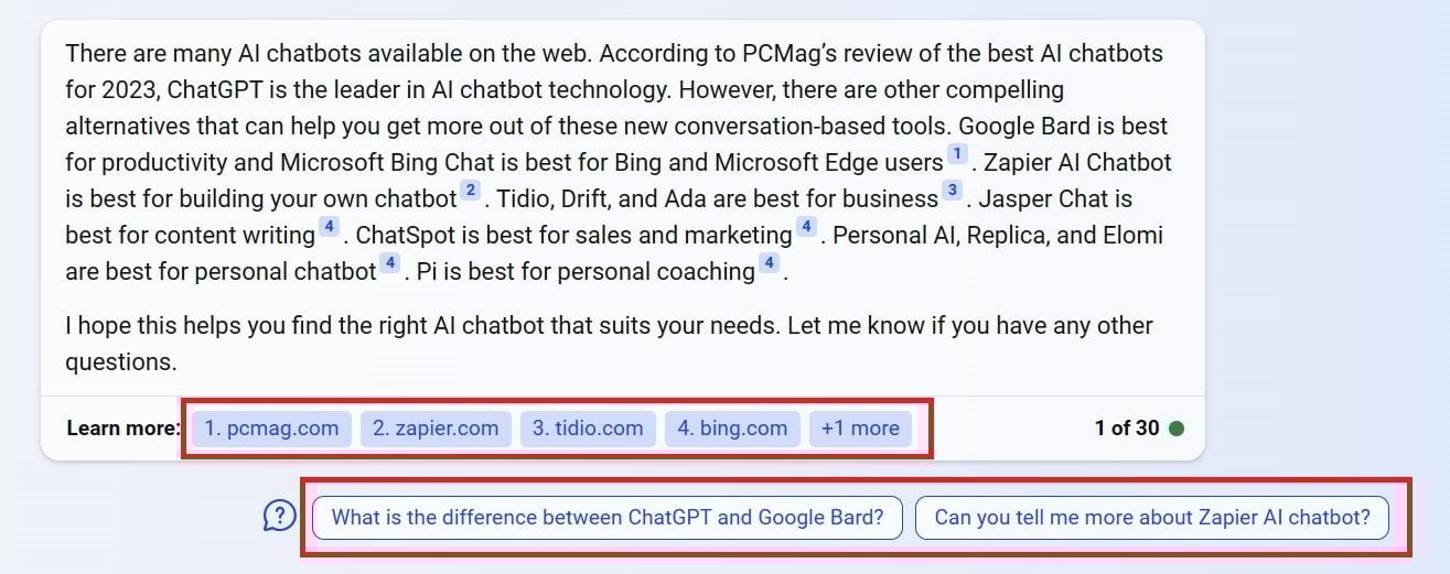 Bing 사용자 인터페이스(권장 사항 및 소스)