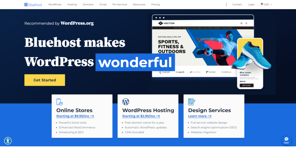 ผู้ให้บริการโฮสติ้ง Bluehost