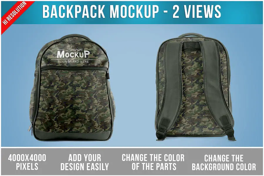 Templat Mockup Ransel -