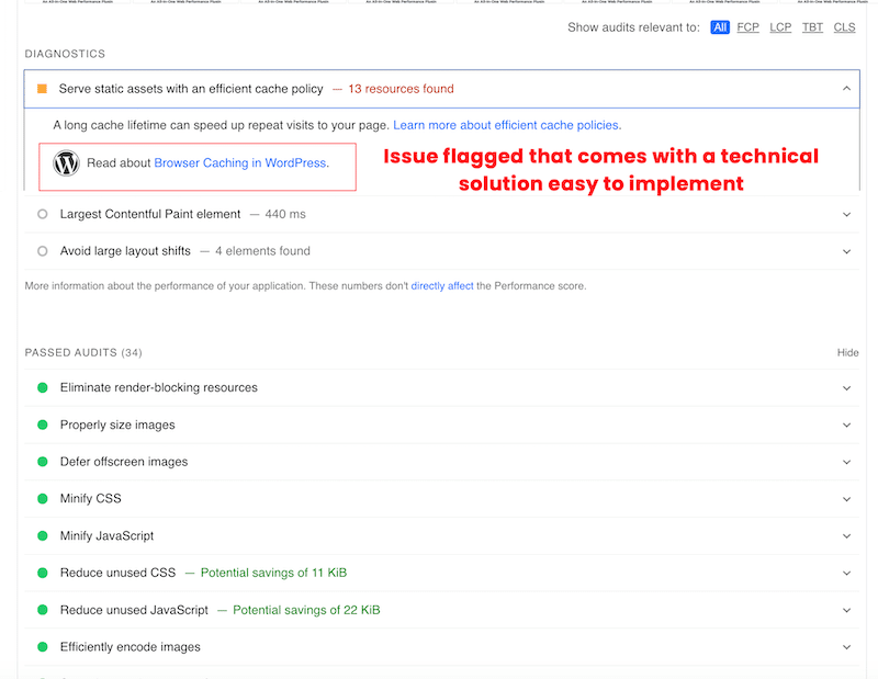 PageSpeed Insights 提供的問題 + 解決方案 - 來源:PageSpeed Insight