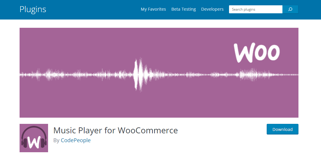 Lecteur de musique pour WooCommerce