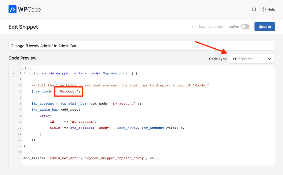 WPCode-Snippet-Vorschaucode