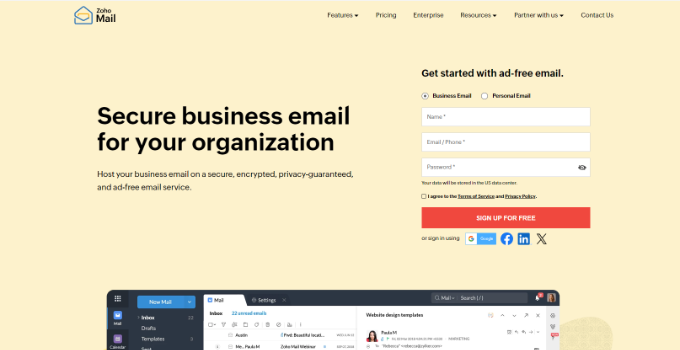 Zohoメール Zoho mail