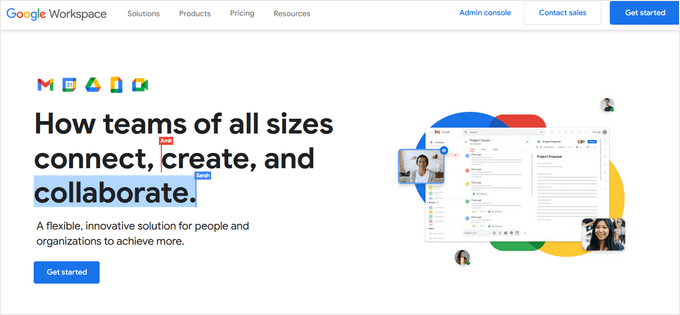 Google ワークスペースのウェブサイト Google Workspace