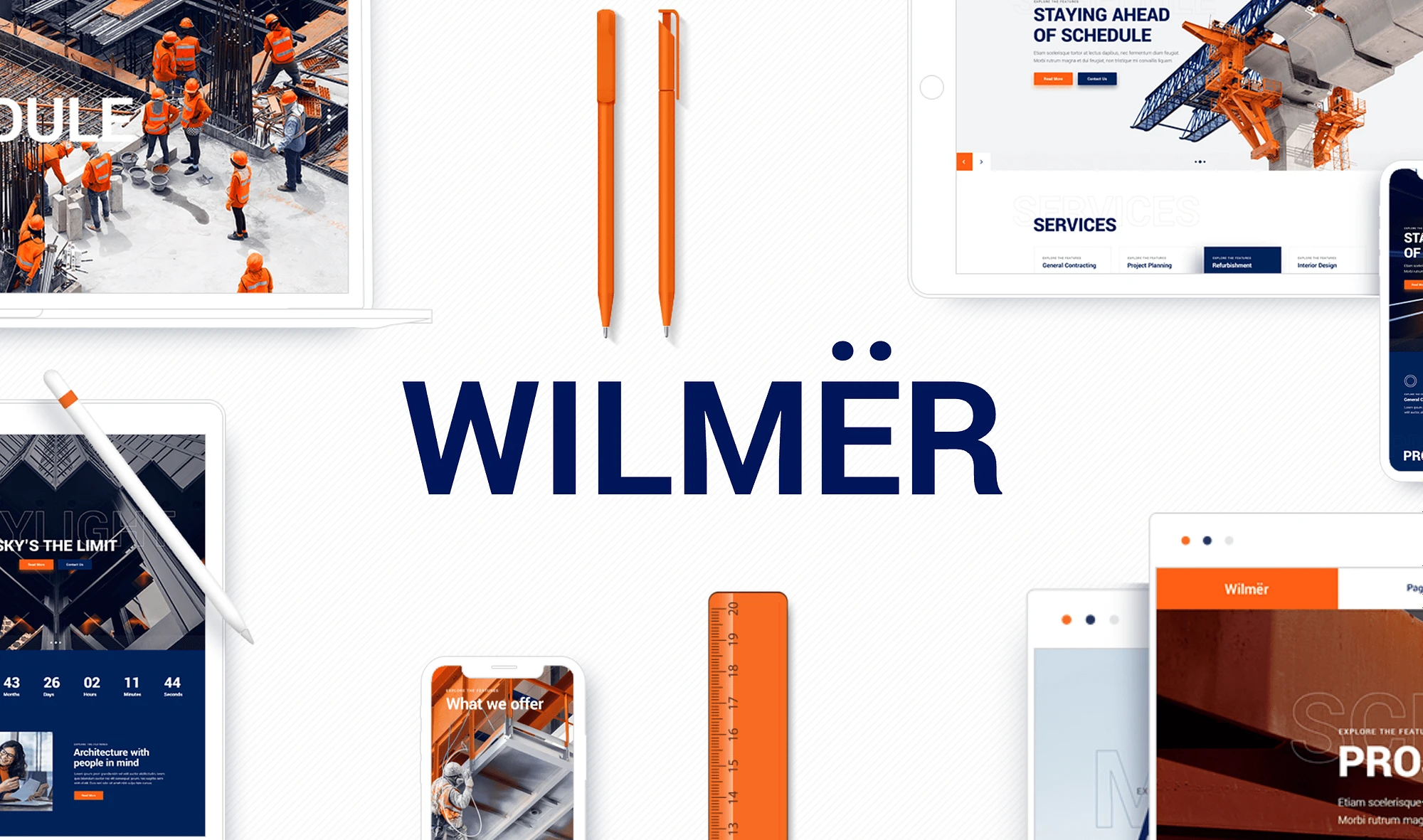 Wilmer是一个建筑主题,可以用作物业管理网站模板。